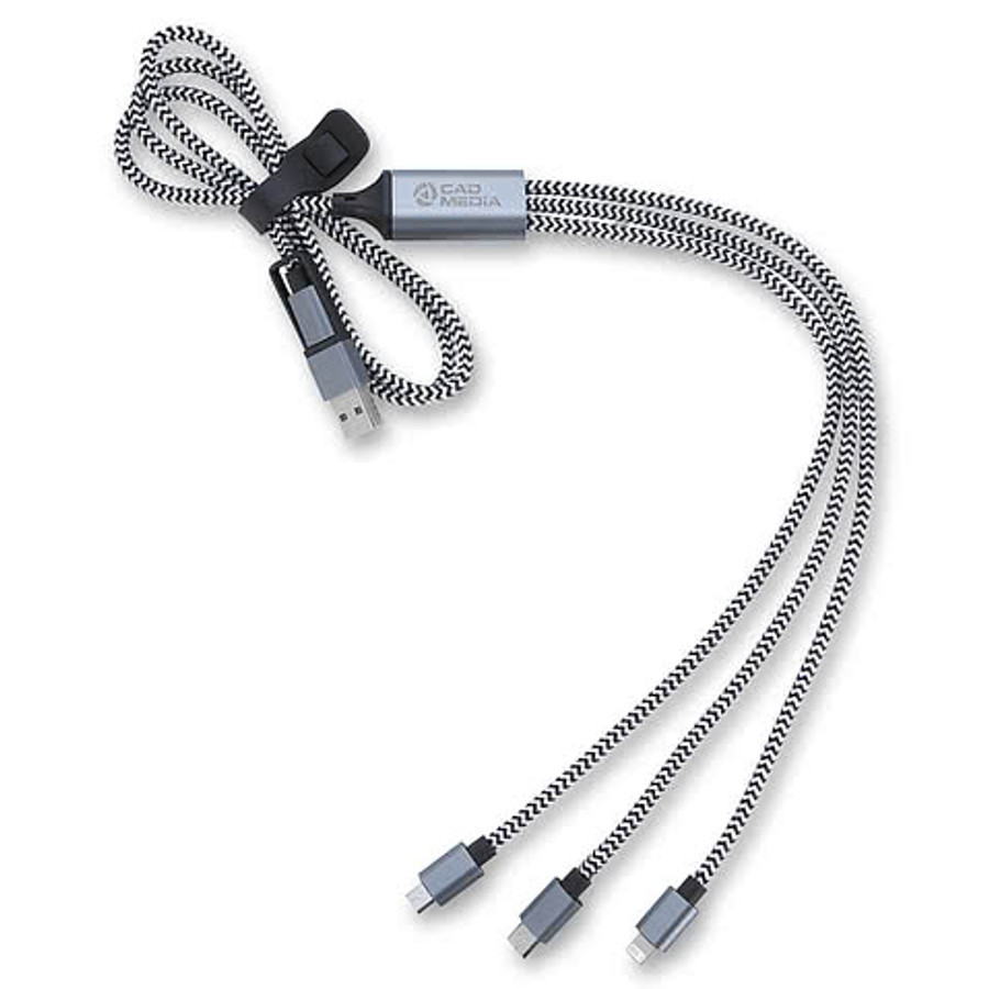 60W All-Over Power Delivery Charging Cable in White/Black