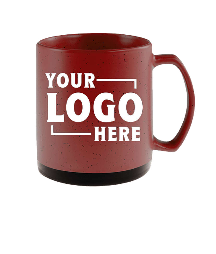 20 oz. Darien Ceramic Speckled Mug in Red
