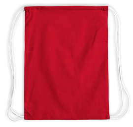 Lightweight 100% Cotton Drawstring Bag - Color: Red