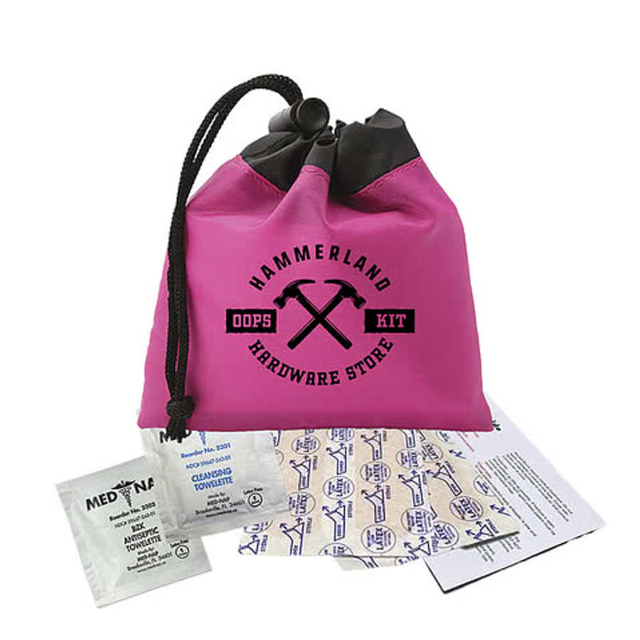 Cinch Pouch 7-Piece First Aid Kit in Red