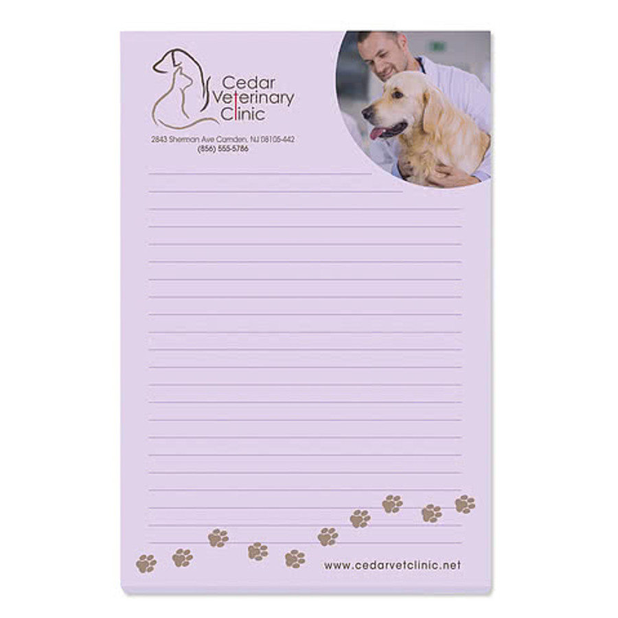 Full Color Souvenir Sticky Note - 4" x 6" - 50 sheets/pad (Case of 250) in White