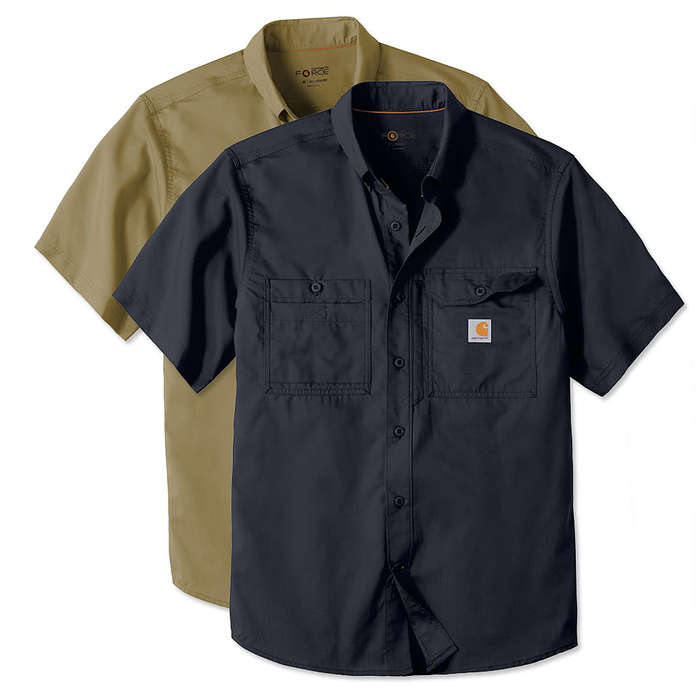 Custom 6ct. Custom Carhartt Force Ridgefield Button Down Shirt - Asphalt - Size XL- 1-Color Text or Art Design