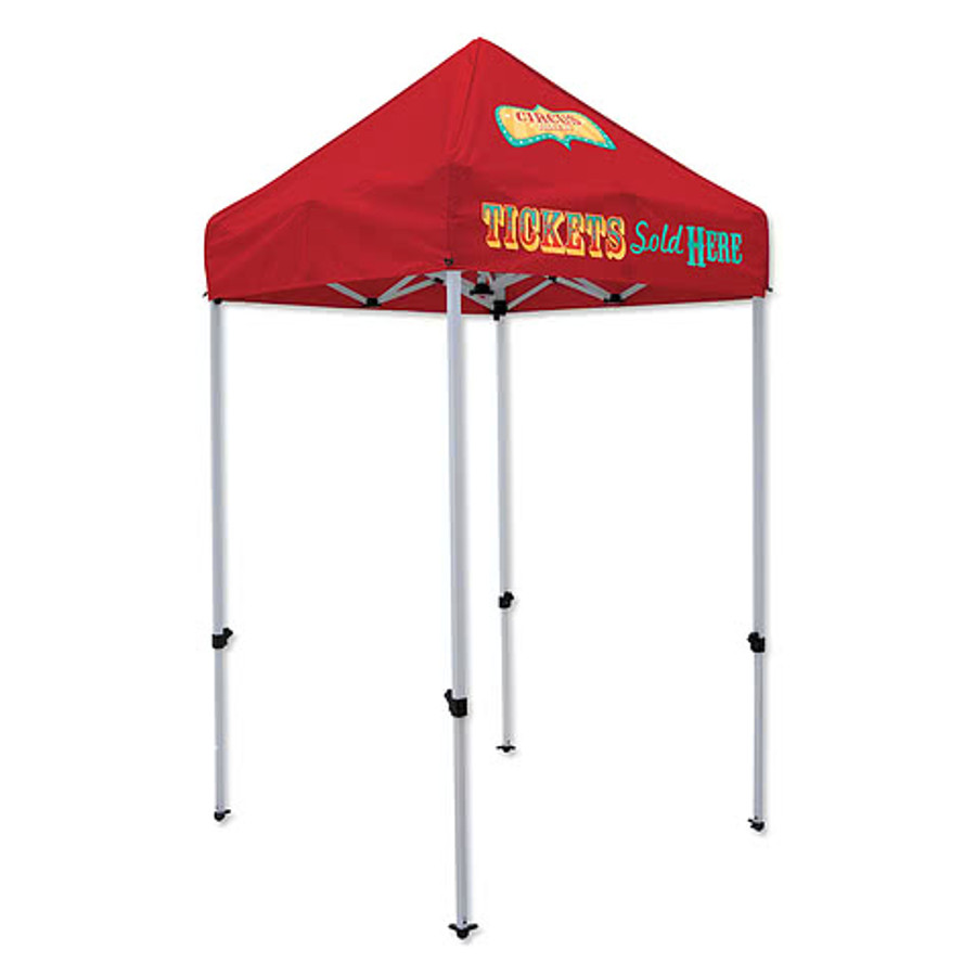 Full Color 5' Promotional Plus Tent - 2 Imprint Locations in White