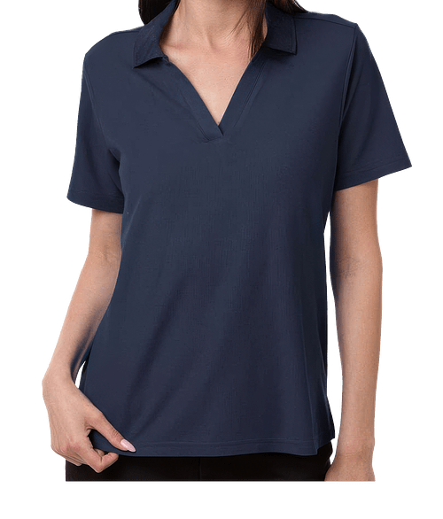 Core 365 Women's Resolve Recycled UPF 40+ Performance Pique Polo - Printed in Classic Navy