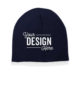 Sportsman Bottom Stripe Beanie - Color: Navy / White