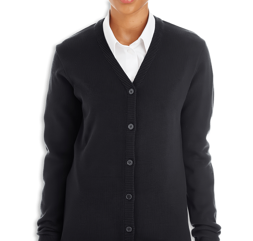Harriton Women's Pilbloc V-Neck Button-Up Cardigan - Printed-default