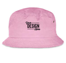 Mega Cap Pigment Dyed Twill Washed Bucket Hat - Color: Pink