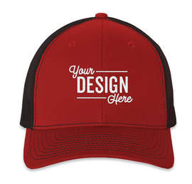 Richardson Snapback Trucker Hat - Color: Red / Black
