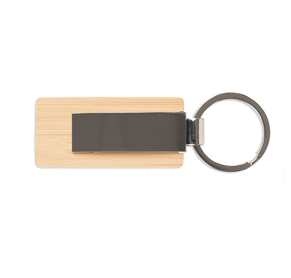 Laser Engraved Bamboo Keychain-default