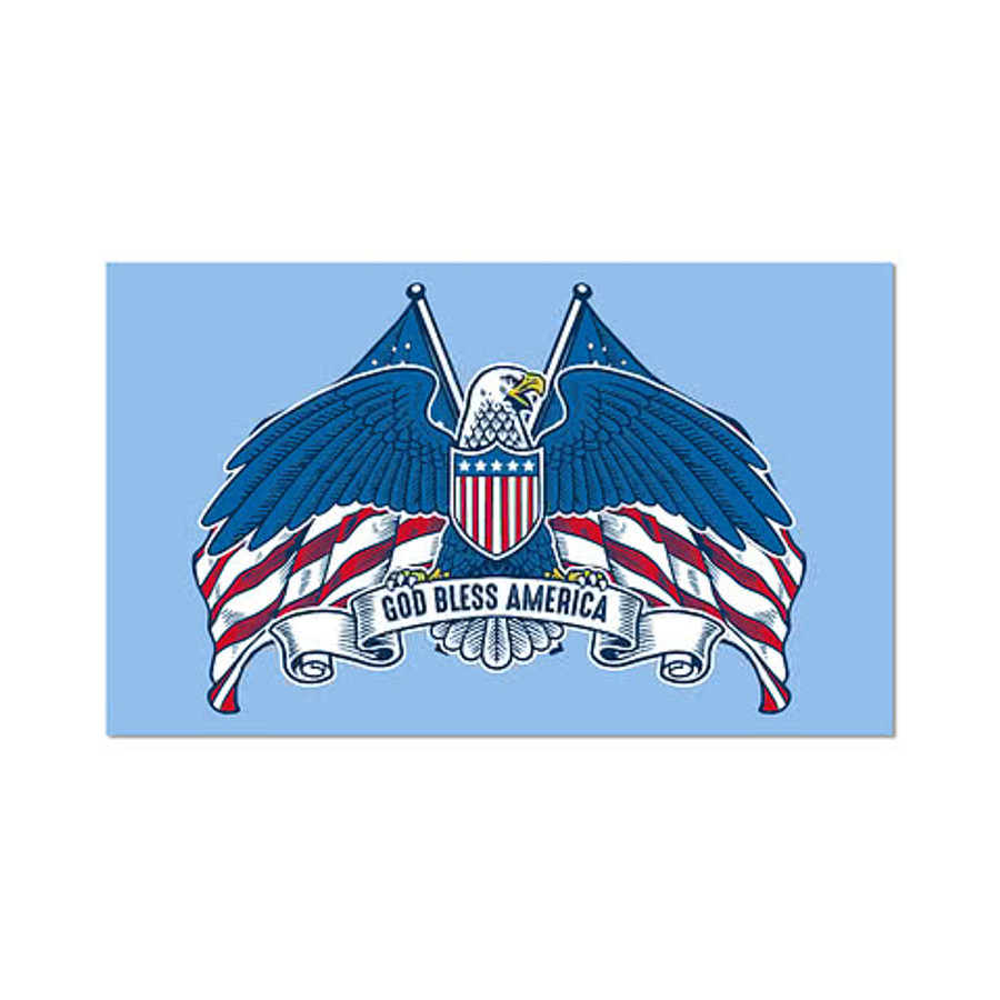 Full Color 5 in. x 3 in. Vinyl Rectangle Sticker in White
