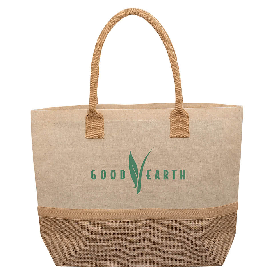 Wanderlust Laminated Jute & Canvas Tote Bag