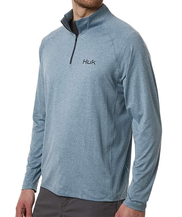 HUK Airweight Heather Quarter Zip Performance Shirt