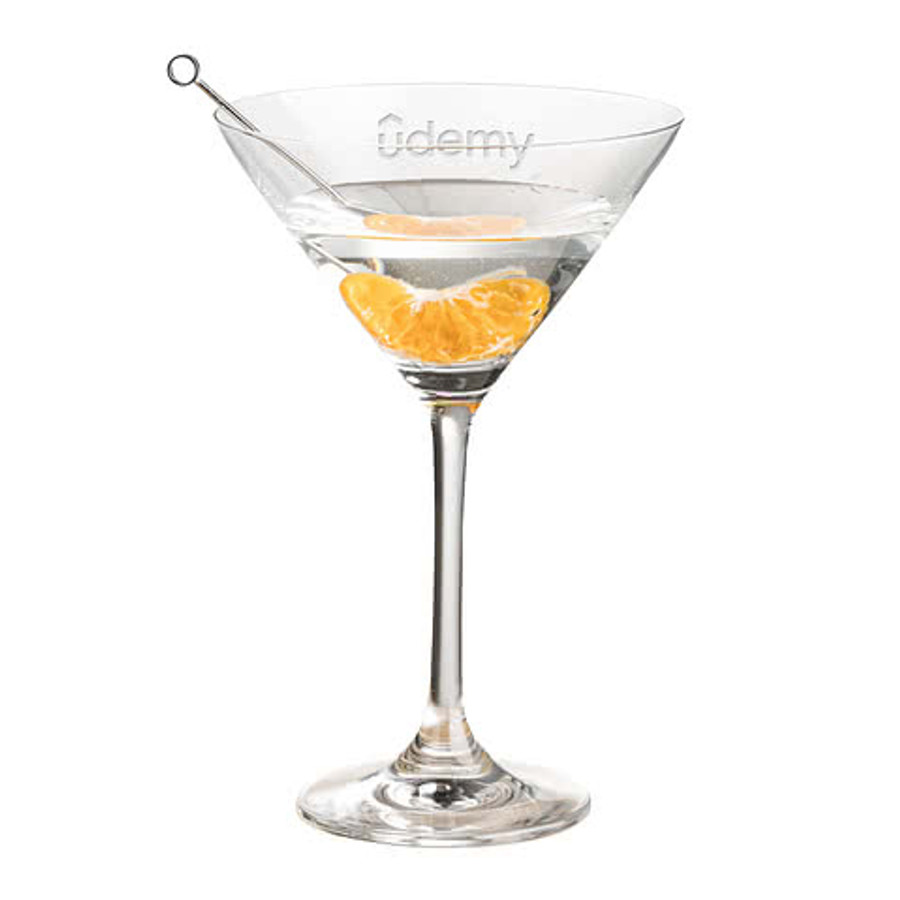 Laser Etched 9.5 oz. Burlington Martini Glass in Clear