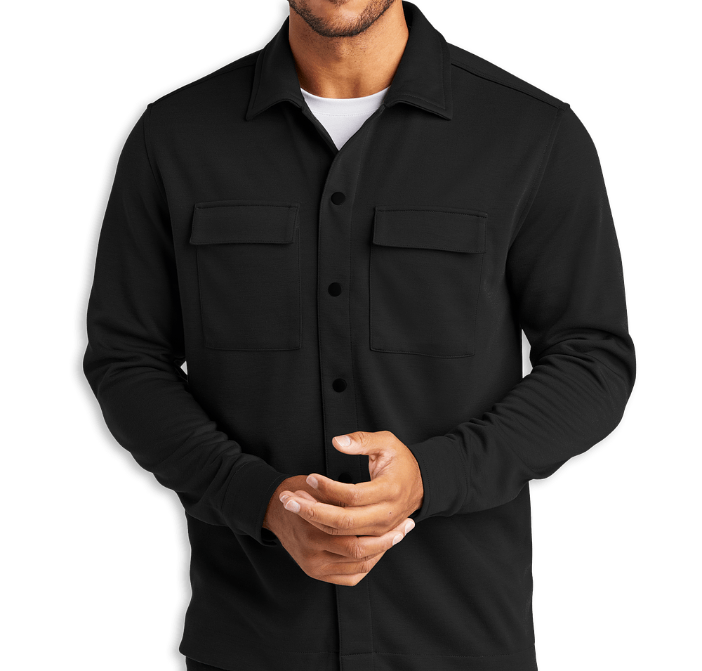 Mercer+Mettle Double Knit Snap Front Shirt Jacket-default