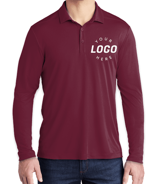 tangram 　LOGO LONG SLEEVE POLO SHIRTS TM1MZ343_QuietShadeGreyHeather