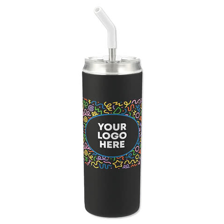 Confetti 20 oz. Marka Copper Vacuum Insulated Tumbler with Straw in White / Confetti