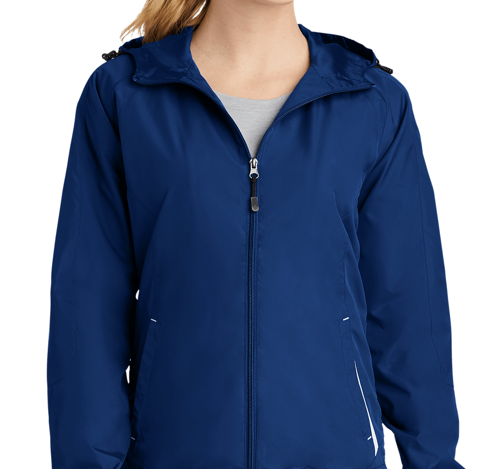 Sport-Tek Women's Full Zip Hooded Windbreaker Jacket-default