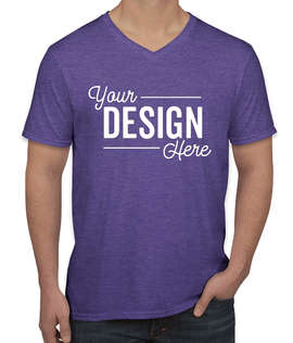 Canada - Gildan Softstyle Jersey V-Neck T-shirt - Color: Heather Purple