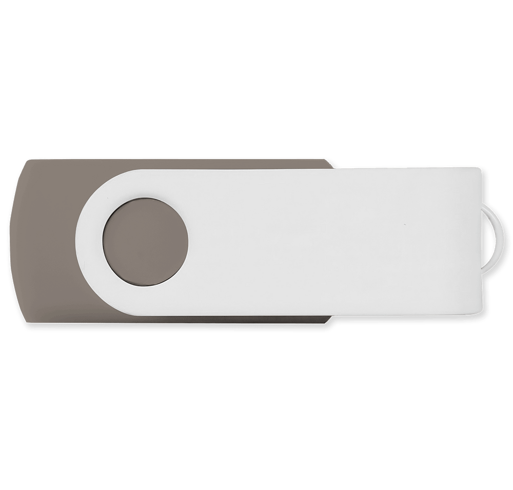 Full Color White Matte Swivel USB Flash Drive 8GB-default