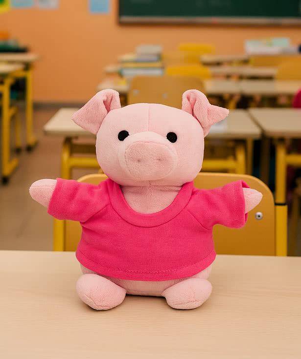 Full Color Bean Bag Buddies 6" Pig Plush Animal