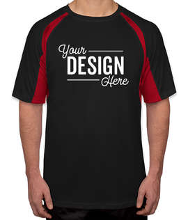 Badger B-Dry Contrast Performance Shirt - Color: Black / Red