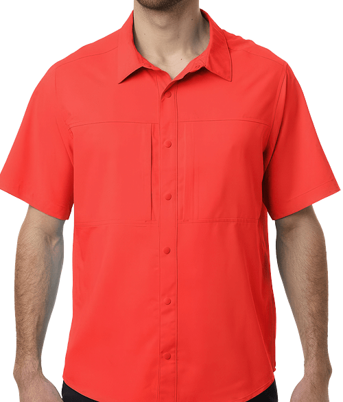 Core 365 Shoreline UPF 50+ Short Sleeve Staff Shirt - Embroidered in Marina Red