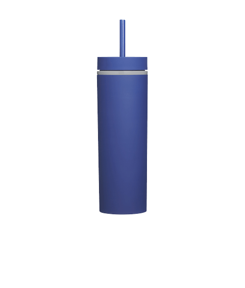 16 oz. Adventure Recycled Insulated Tumbler with Straw in BLUE