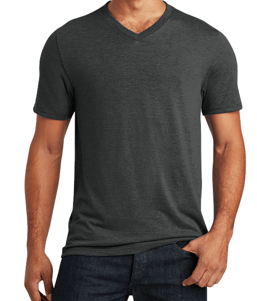 District Tri-Blend V-Neck T-shirt in Black Frost