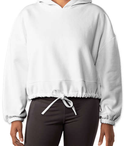 TriDri Women's Maria Cropped Oversized Pullover Hoodie - White
