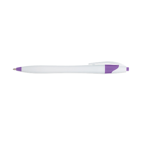 Dart Ballpoint Pen (black ink) in White with Purple