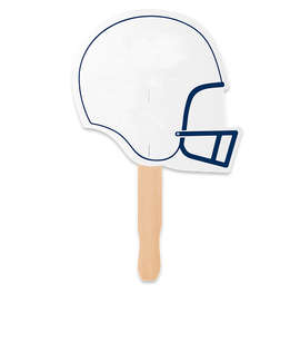 Full Color Helmet Shaped Hand Fan - Color: Navy