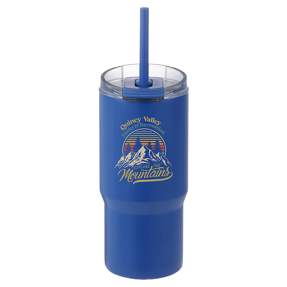 24 oz. Laser Engraved Auxo Insulated Tumbler with Straw