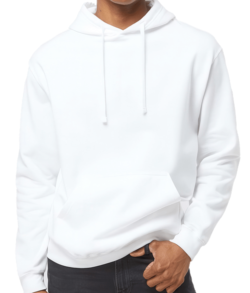 Tultex Drop Shoulder Pullover Hoodie in White