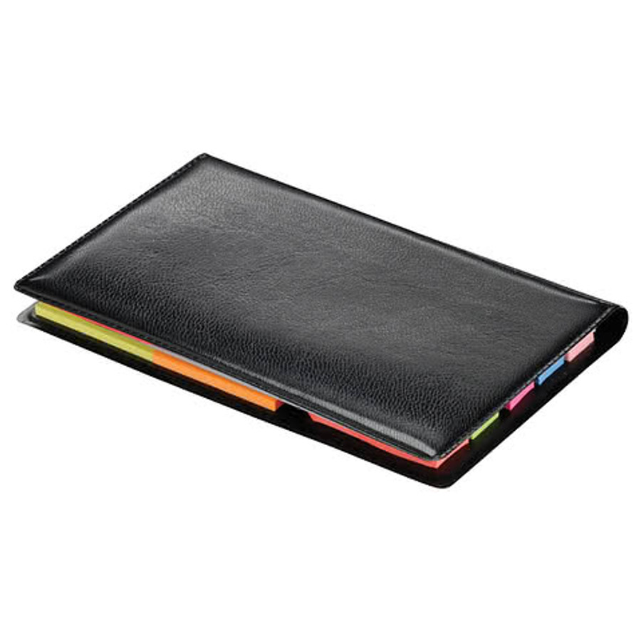 Slimline Notepad with Sticky Notes in Black