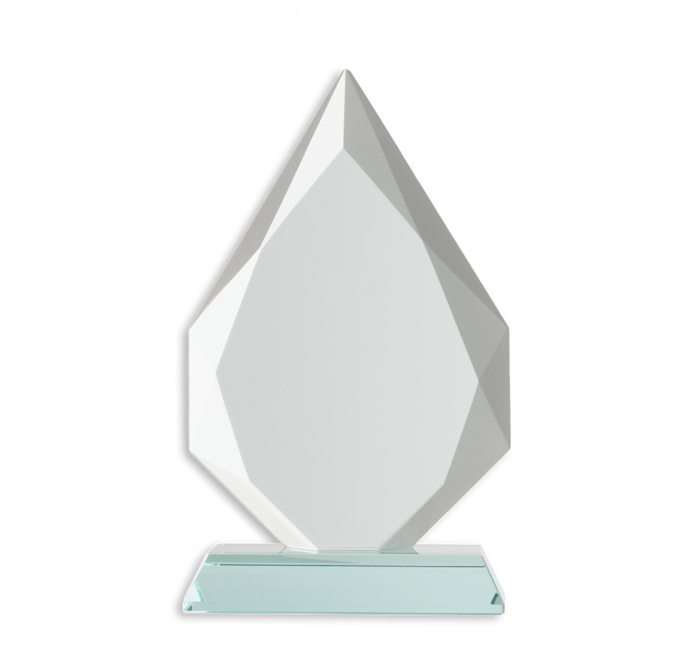 Laser Engraved Glass Jade Diamond Award-default