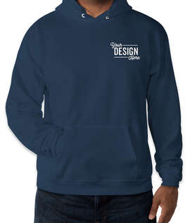 Embroidered Hanes EcoSmart 50/50 Pullover Hoodie - Color: Navy