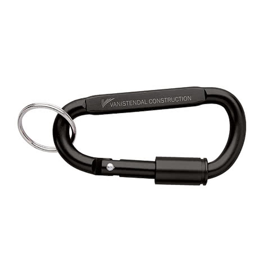 Laser Engraved Keyring Carabiner with Lock in Red