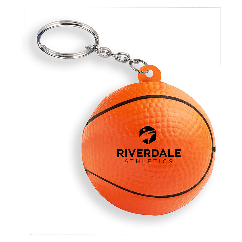 Orange Basketball Stress Reliever Keychain