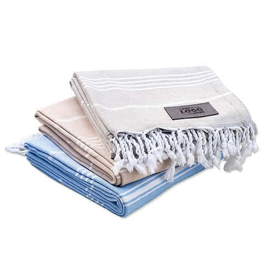 Kanata Peshtemal 100% Cotton Turkish Towel - Laser Engraved in Gray