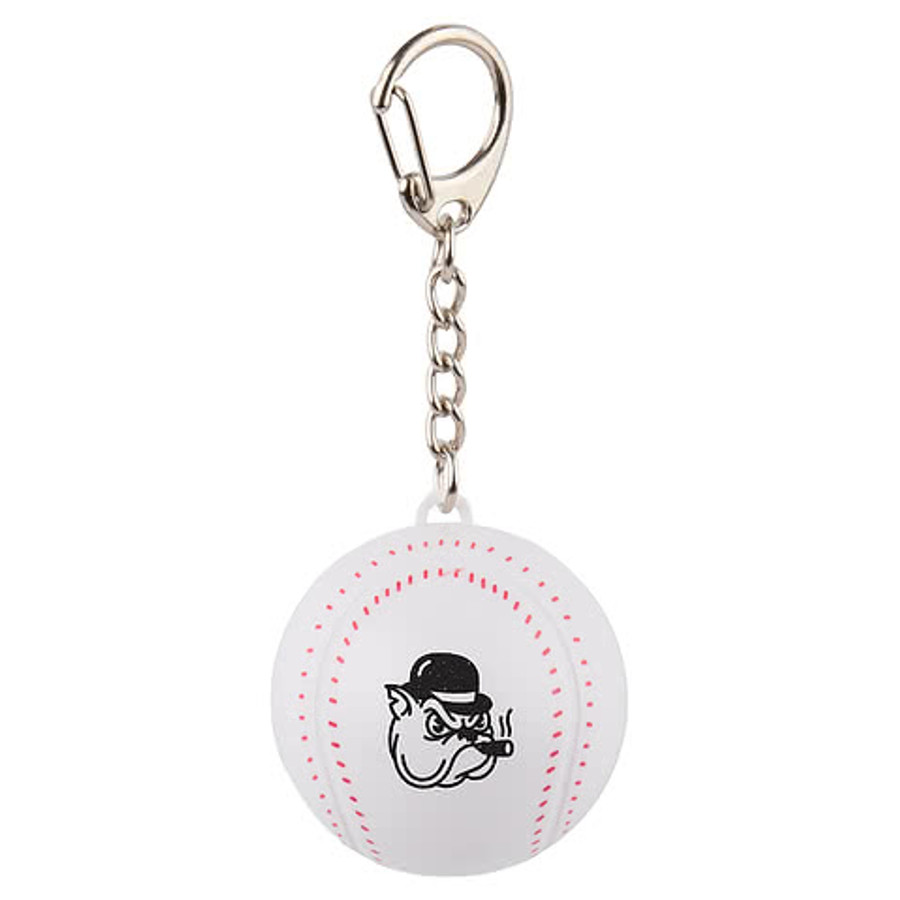 Baseball SPF 15 Lip Balm Keychain in White w