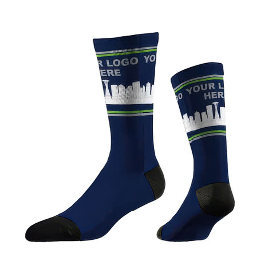 Seattle Skyline Crew Socks in Seattle Skyline