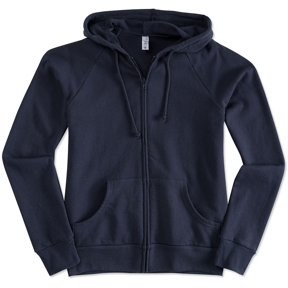 Bella + Canvas Juniors Raglan Zip Hoodie