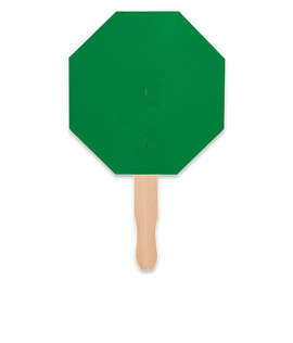 Full Color Octagon Hand Fan - Color: Kelly Green