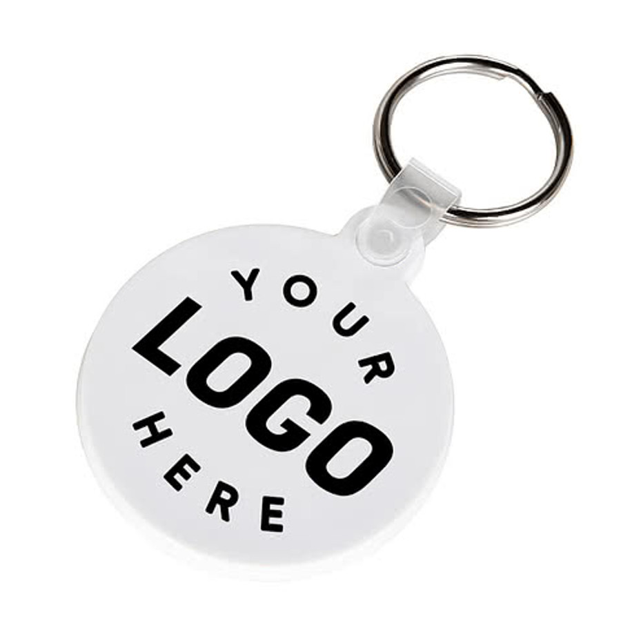 Circle PVC Keychain in Translucent Red