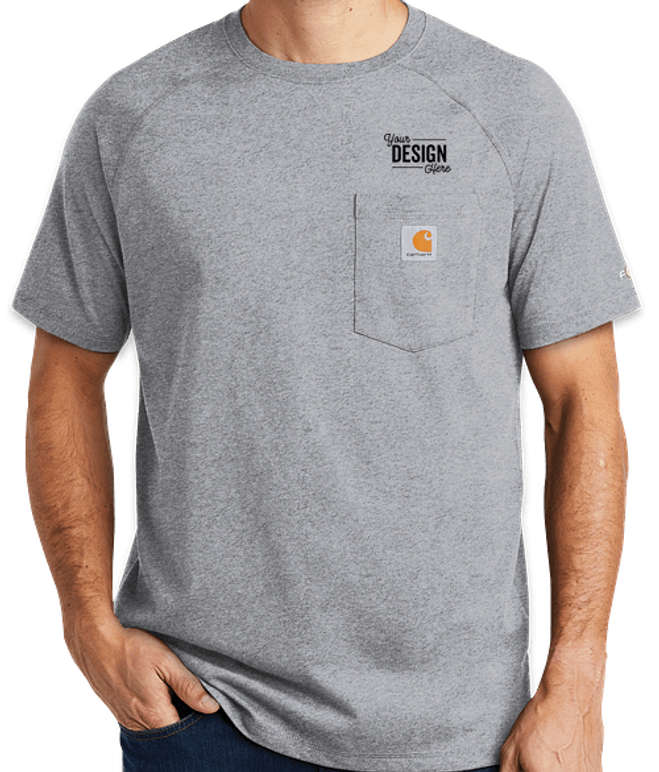 Custom Carhartt Force Cotton Pocket T-shirt - Design Short Sleeve T ...