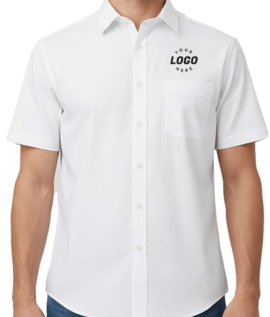 Edwards Essential Wrinkle-Free Short Sleeve Dress Shirt in White