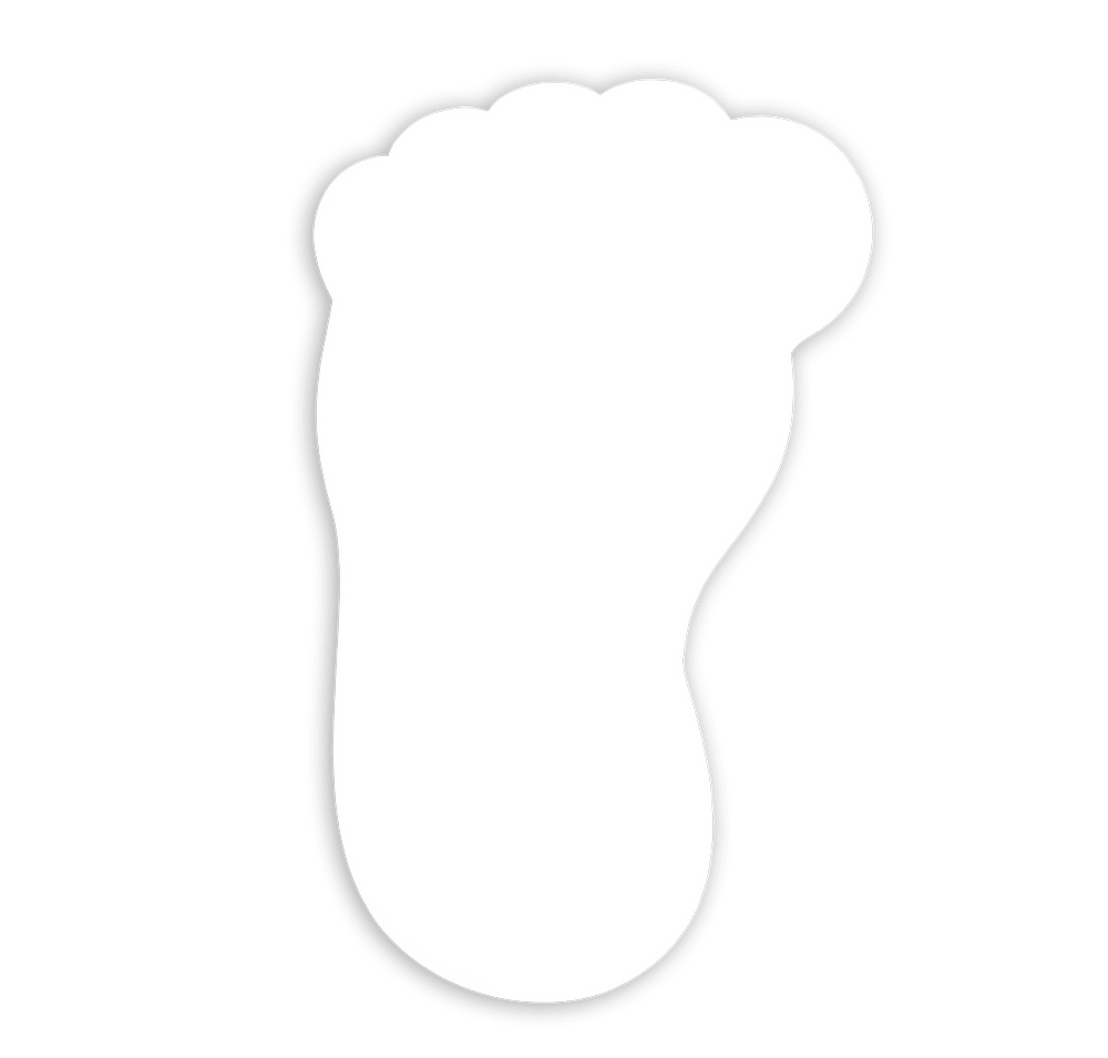 Full Color Re-Stick-It 2 in. x 3.125 in. Left Foot Shaped Reusable Decal-default