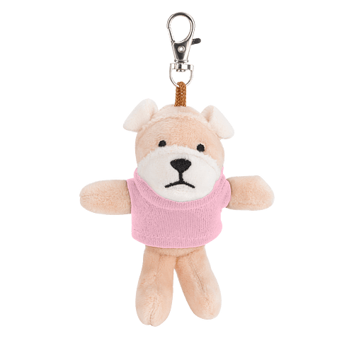 Full Color Wild Bunch 4" Bulldog Plush Animal Keychain in Pink