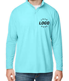 Nautica Saltwater Performance Quarter Zip Sweatshirt - Color: Sea Mist