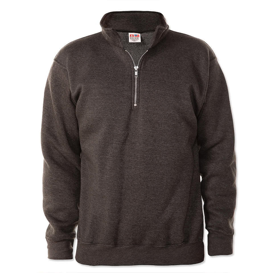 Bayside USA-Made Quarter-Zip Pullover Sweatshirt